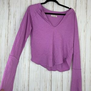 Free People Purple Long Sleeve Top
